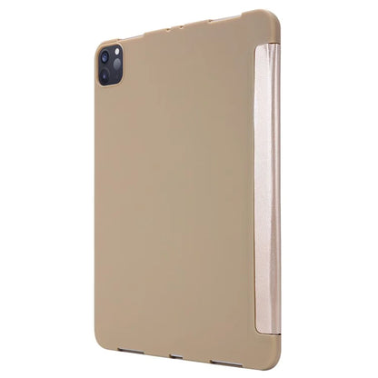 For iPad Pro 13 (2024) Case Tri-Fold Stand Leather+Silicone Tablet Cover