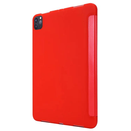 For iPad Pro 13 (2024) Case Tri-Fold Stand Leather+Silicone Tablet Cover