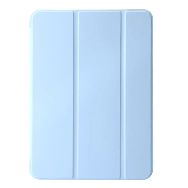 For iPad Pro 13 (2024) Case Tri-Fold Stand Leather+Silicone Tablet Cover