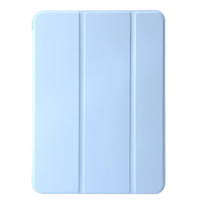 For iPad Pro 13 (2024) Case Tri-Fold Stand Leather+Silicone Tablet Cover