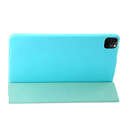 For iPad Pro 13 (2024) Case Tri-Fold Stand Leather+Silicone Tablet Cover