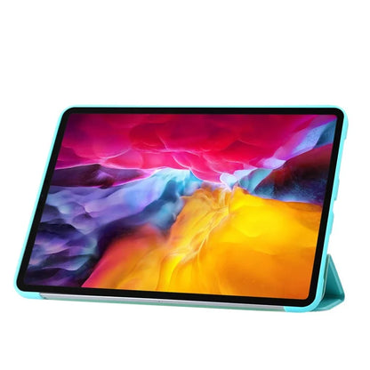 For iPad Pro 13 (2024) Case Tri-Fold Stand Leather+Silicone Tablet Cover
