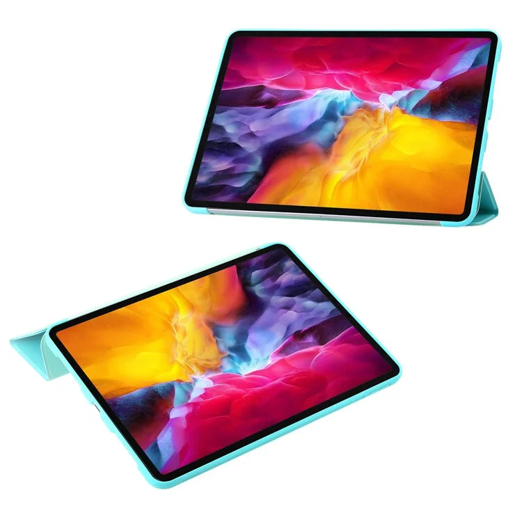For iPad Pro 13 (2024) Case Tri-Fold Stand Leather+Silicone Tablet Cover
