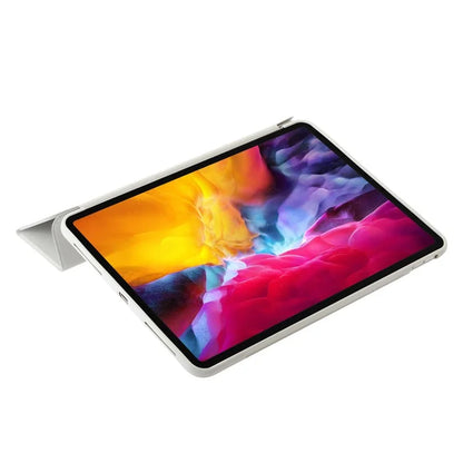 For iPad Pro 13 (2024) Case Tri-Fold Stand Leather+Silicone Tablet Cover