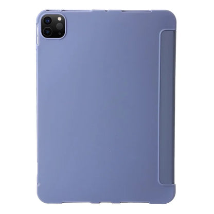 For iPad Pro 13 (2024) Case Tri-Fold Stand Leather+Silicone Tablet Cover