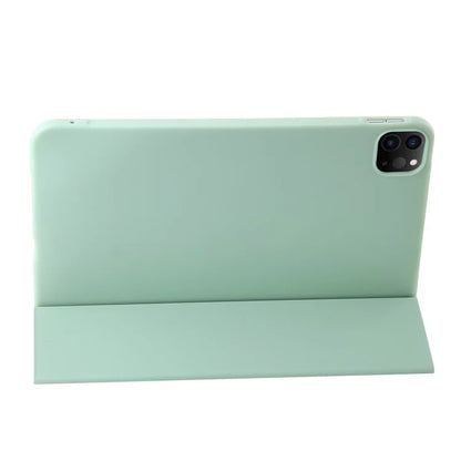 For iPad Pro 13 (2024) Case Tri-Fold Stand Leather+Silicone Tablet Cover