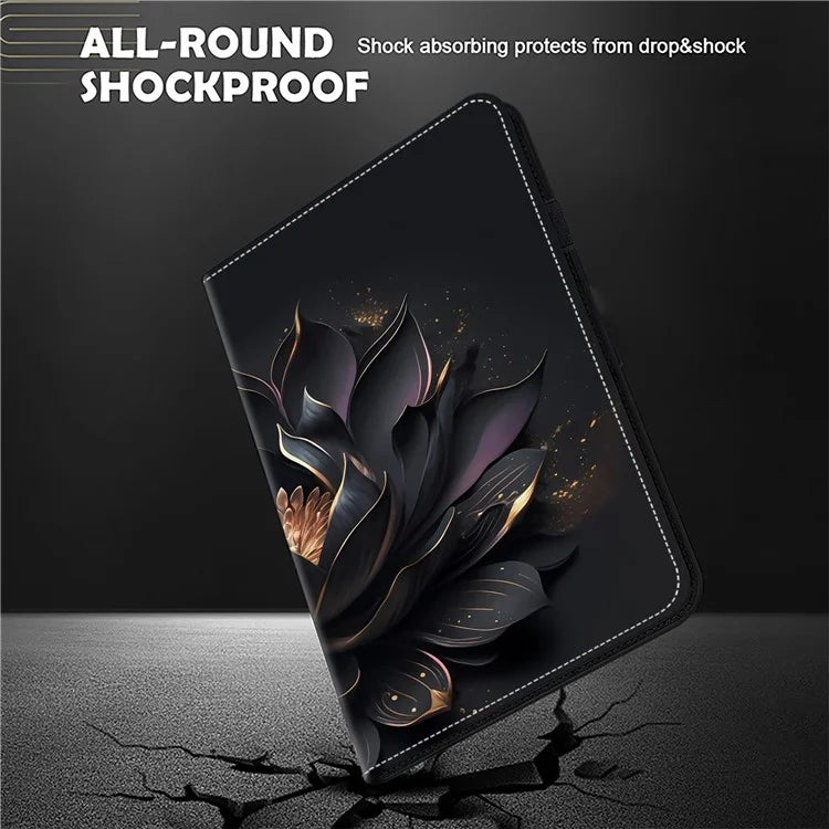 For iPad Pro 13 (2024) Case PU Leather Pattern Printing Tablet Cover with Stand Function