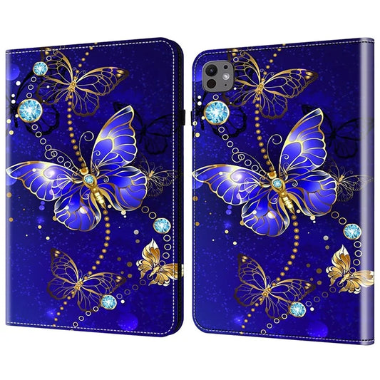 For iPad Pro 11 (2024) Case PU Leather Support Stand Pattern Printing Tablet Cover