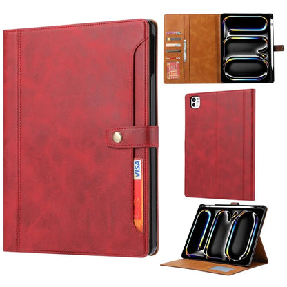 For iPad Pro 11 (2024) Case Auto Wake / Sleep Leather Wallet Tablet Cover with Card Slot