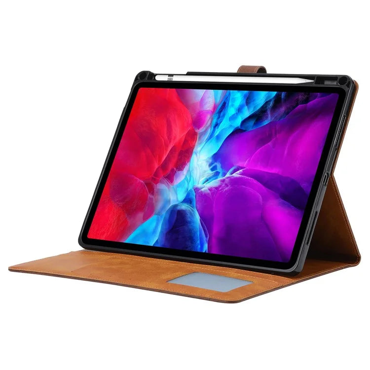For iPad Pro 11 (2024) Case Auto Wake / Sleep Leather Wallet Tablet Cover with Card Slot