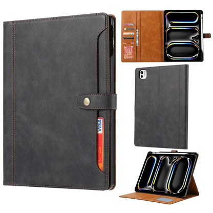 For iPad Pro 11 (2024) Case Auto Wake / Sleep Leather Wallet Tablet Cover with Card Slot