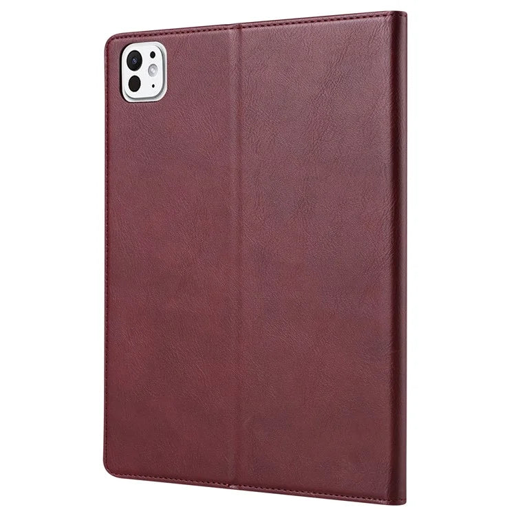 For iPad Pro 11 (2024) Case Card Slot Wallet PU Leather Auto Wake / Sleep Table Cover with Pen Slot