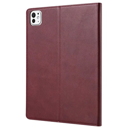 For iPad Pro 11 (2024) Case Card Slot Wallet PU Leather Auto Wake / Sleep Table Cover with Pen Slot