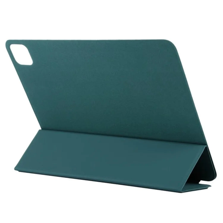For iPad Pro 11 (2024) Case PU Leather Tri-fold Stand Magnetic Closing Tablet Coverish Green