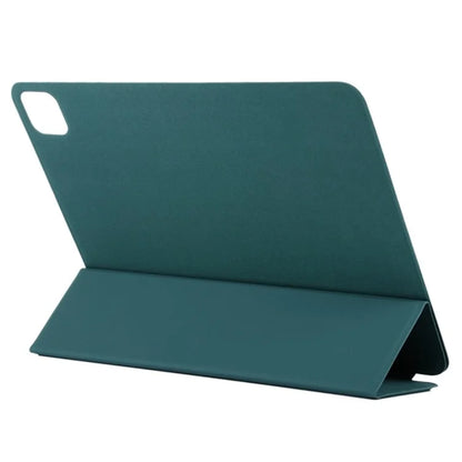 For iPad Pro 11 (2024) Case PU Leather Tri-fold Stand Magnetic Closing Tablet Coverish Green
