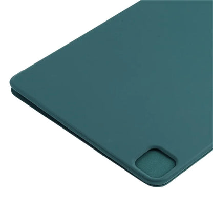 For iPad Pro 11 (2024) Case PU Leather Tri-fold Stand Magnetic Closing Tablet Coverish Green