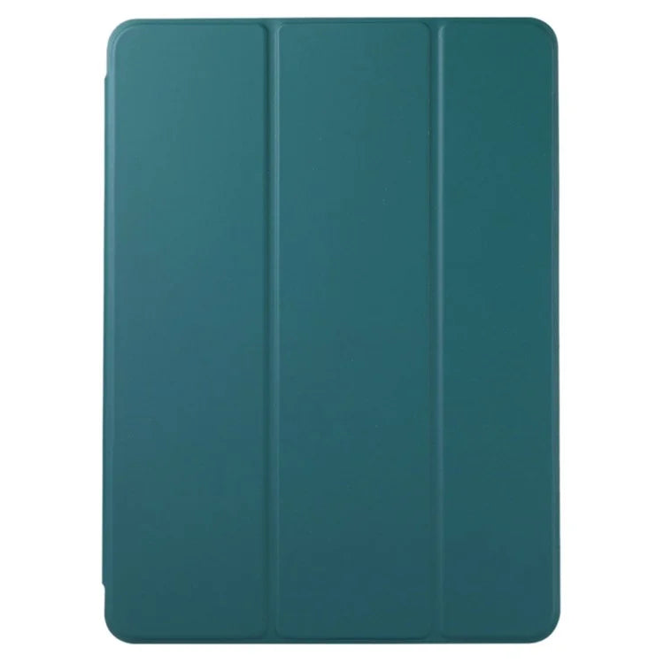 For iPad Pro 11 (2024) Case PU Leather Tri-fold Stand Magnetic Closing Tablet Coverish Green