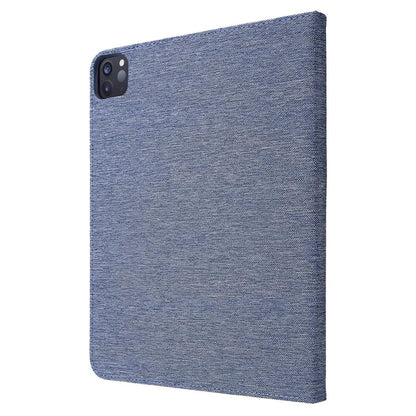 For iPad Pro 11 (2024) Case Cloth Texture Leather Tablet Cover with Pen Holder