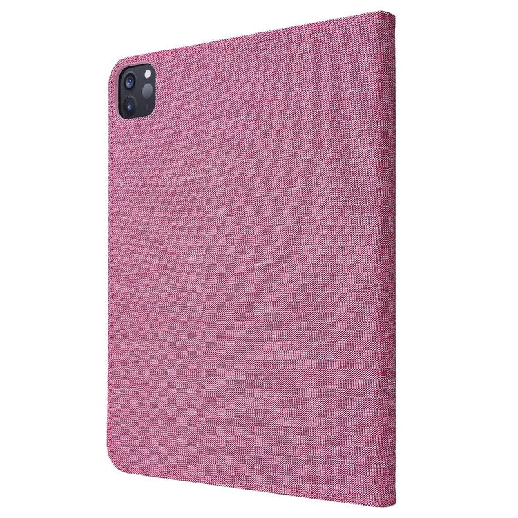 For iPad Pro 11 (2024) Case Cloth Texture Leather Tablet Cover with Pen Holder