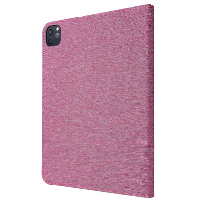 For iPad Pro 11 (2024) Case Cloth Texture Leather Tablet Cover with Pen Holder