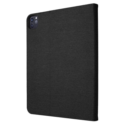 For iPad Pro 11 (2024) Case Cloth Texture Leather Tablet Cover with Pen Holder