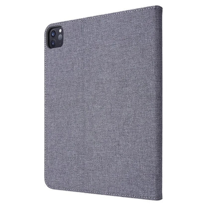 For iPad Pro 11 (2024) Case Cloth Texture Leather Tablet Cover with Pen Holder