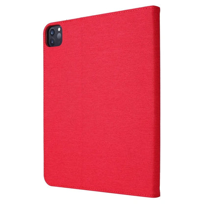 For iPad Pro 11 (2024) Case Cloth Texture Leather Tablet Cover with Pen Holder