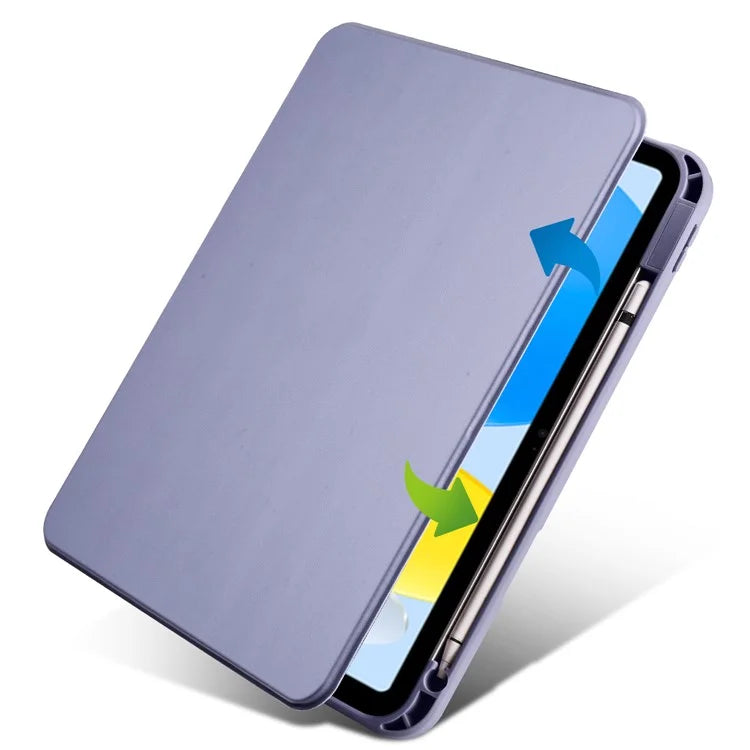 For iPad Air 11 (2024) Case PU Leather+Acrylic Tablet Cover Auto Sleep / Wake, Rotating Stand