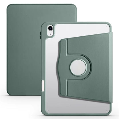 For iPad Air 13 (2024) Case with Pen Holder PU Leather+Acrylic Rotating Stand Tablet Cover