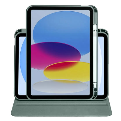 For iPad Air 13 (2024) Case with Pen Holder PU Leather+Acrylic Rotating Stand Tablet Cover