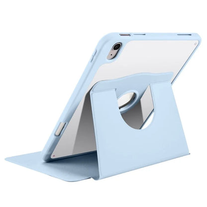 For iPad Air 13 (2024) Case with Pen Holder PU Leather+Acrylic Rotating Stand Tablet Cover