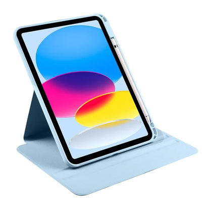 For iPad Air 13 (2024) Case with Pen Holder PU Leather+Acrylic Rotating Stand Tablet Cover