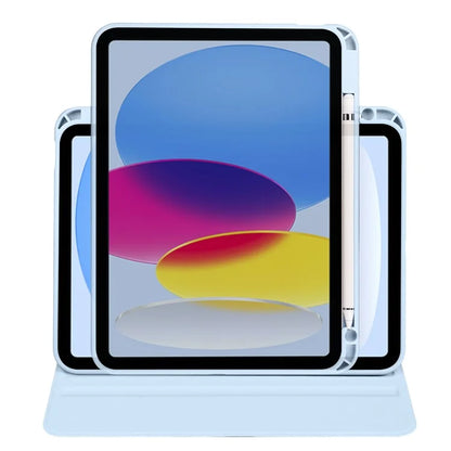 For iPad Air 13 (2024) Case with Pen Holder PU Leather+Acrylic Rotating Stand Tablet Cover