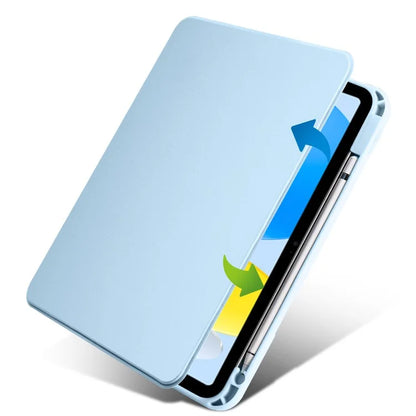 For iPad Air 13 (2024) Case with Pen Holder PU Leather+Acrylic Rotating Stand Tablet Cover