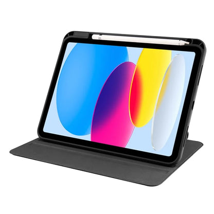 For iPad Air 13 (2024) Case with Pen Holder PU Leather+Acrylic Rotating Stand Tablet Cover