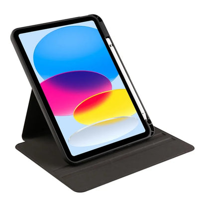 For iPad Air 13 (2024) Case with Pen Holder PU Leather+Acrylic Rotating Stand Tablet Cover