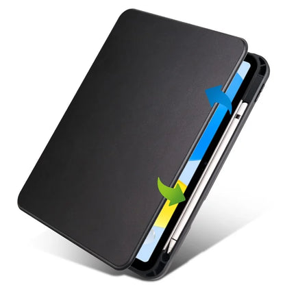 For iPad Air 13 (2024) Case with Pen Holder PU Leather+Acrylic Rotating Stand Tablet Cover