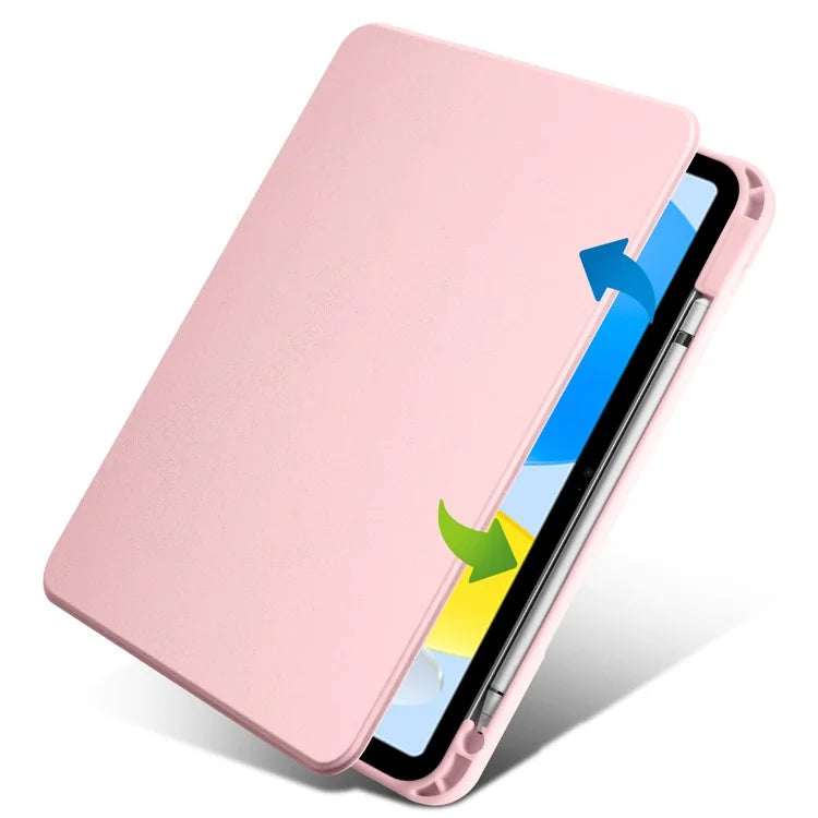 For iPad Air 13 (2024) Case with Pen Holder PU Leather+Acrylic Rotating Stand Tablet Cover
