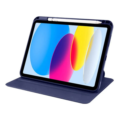 For iPad Air 13 (2024) Case with Pen Holder PU Leather+Acrylic Rotating Stand Tablet Cover