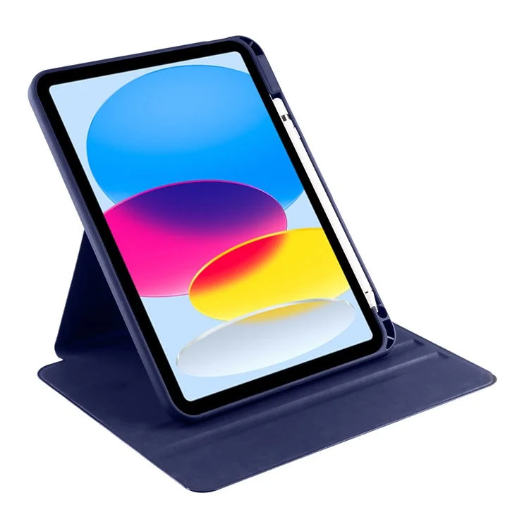 For iPad Air 13 (2024) Case with Pen Holder PU Leather+Acrylic Rotating Stand Tablet Cover