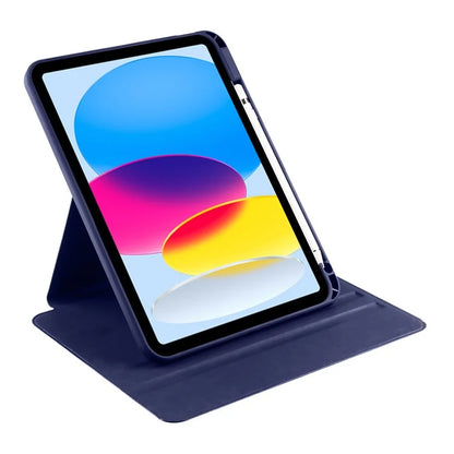 For iPad Air 13 (2024) Case with Pen Holder PU Leather+Acrylic Rotating Stand Tablet Cover