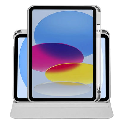 For iPad Air 13 (2024) Case with Pen Holder PU Leather+Acrylic Rotating Stand Tablet Cover