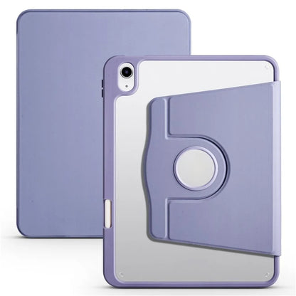 For iPad Air 13 (2024) Case with Pen Holder PU Leather+Acrylic Rotating Stand Tablet Cover