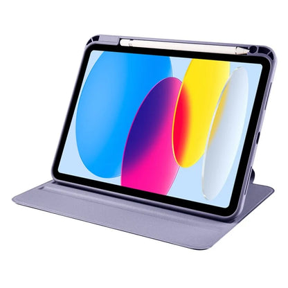 For iPad Air 13 (2024) Case with Pen Holder PU Leather+Acrylic Rotating Stand Tablet Cover