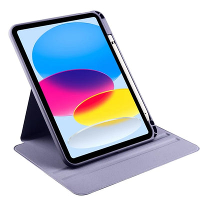 For iPad Air 13 (2024) Case with Pen Holder PU Leather+Acrylic Rotating Stand Tablet Cover