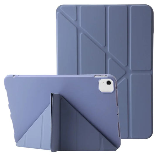 For iPad Air 13 (2024) Case Origami Stand PU Leather+Silicone Tablet Cover with Auto Sleep / Wake