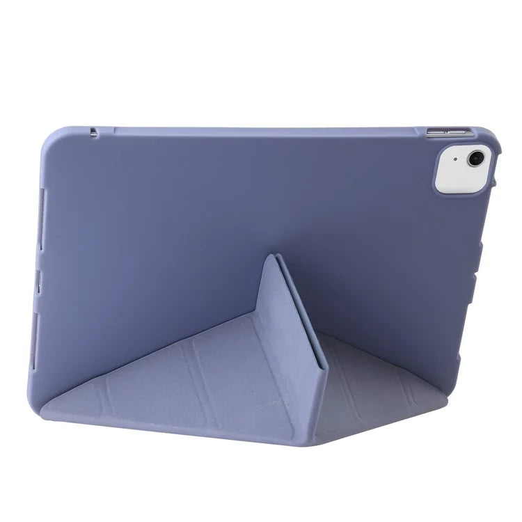 For iPad Air 13 (2024) Case Origami Stand PU Leather+Silicone Tablet Cover with Auto Sleep / Wake