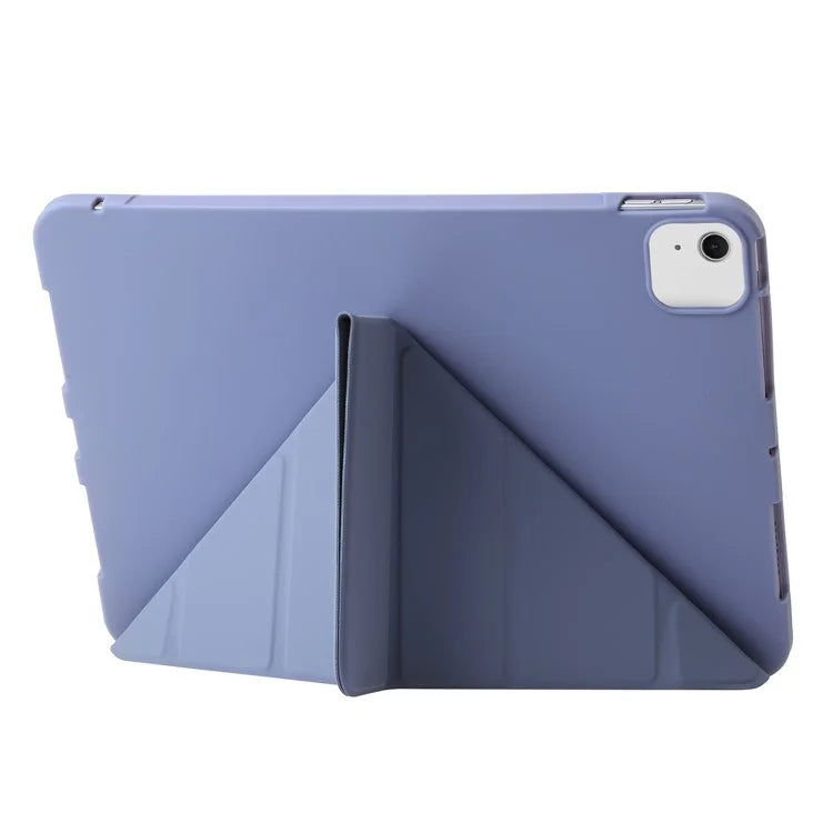 For iPad Air 13 (2024) Case Origami Stand PU Leather+Silicone Tablet Cover with Auto Sleep / Wake