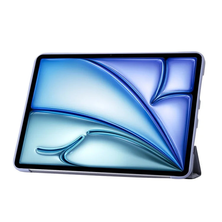 For iPad Air 13 (2024) Case Origami Stand PU Leather+Silicone Tablet Cover with Auto Sleep / Wake