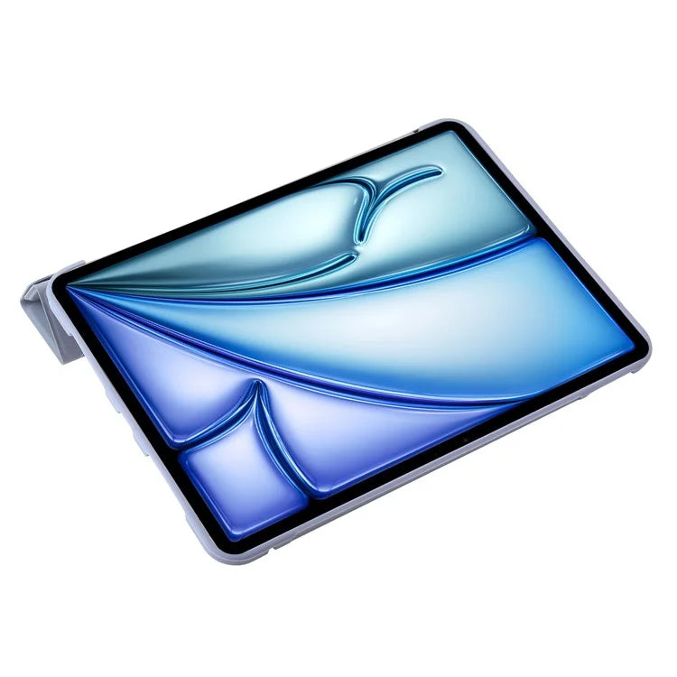 For iPad Air 13 (2024) Case Origami Stand PU Leather+Silicone Tablet Cover with Auto Sleep / Wake